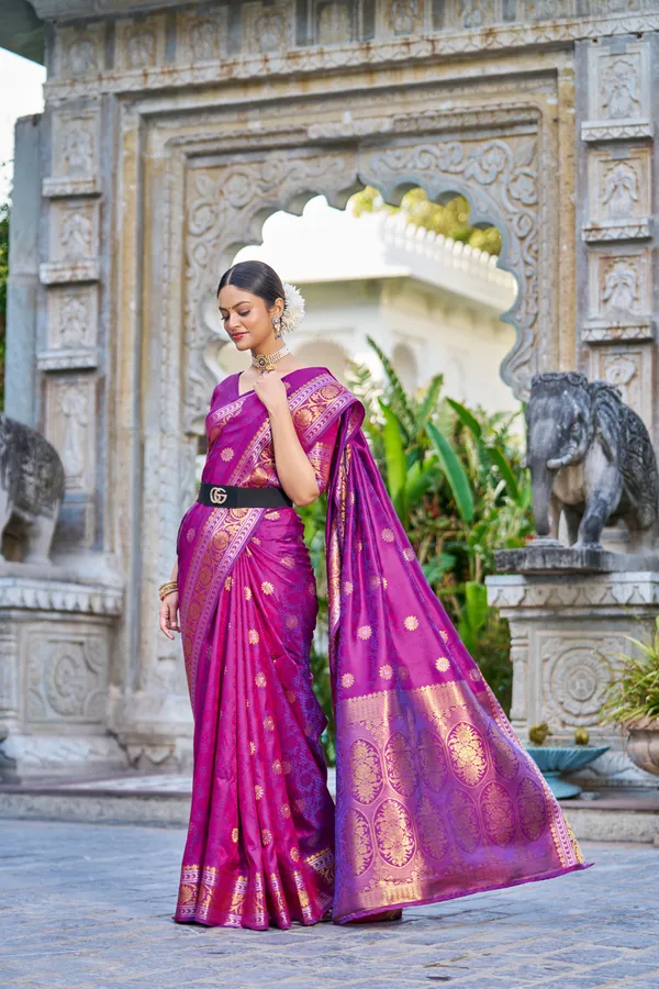 Purple_Color_Banarasi_Silk_Saree_With_Zari_Weaving_Work