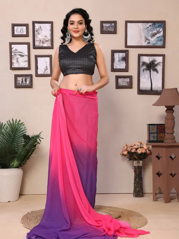 Ready_To_Wear_Multi_Plain_Padding_Georgette_Saree