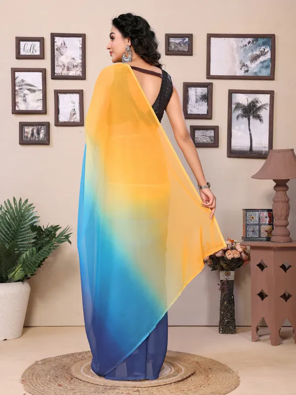 Ready_To_Wear_Multi_Plain_Padding_Georgette_Saree
