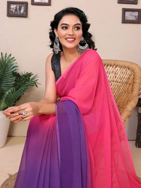 Ready_To_Wear_Multi_Plain_Padding_Georgette_Saree