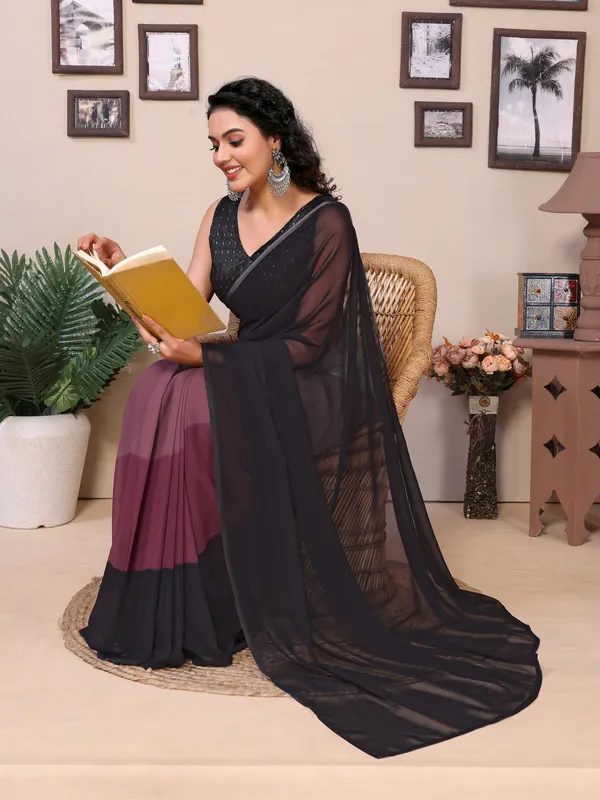 Ready_To_Wear_Multi_Plain_Padding_Georgette_Saree