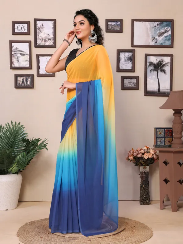 Ready_To_Wear_Multi_Plain_Padding_Georgette_Saree