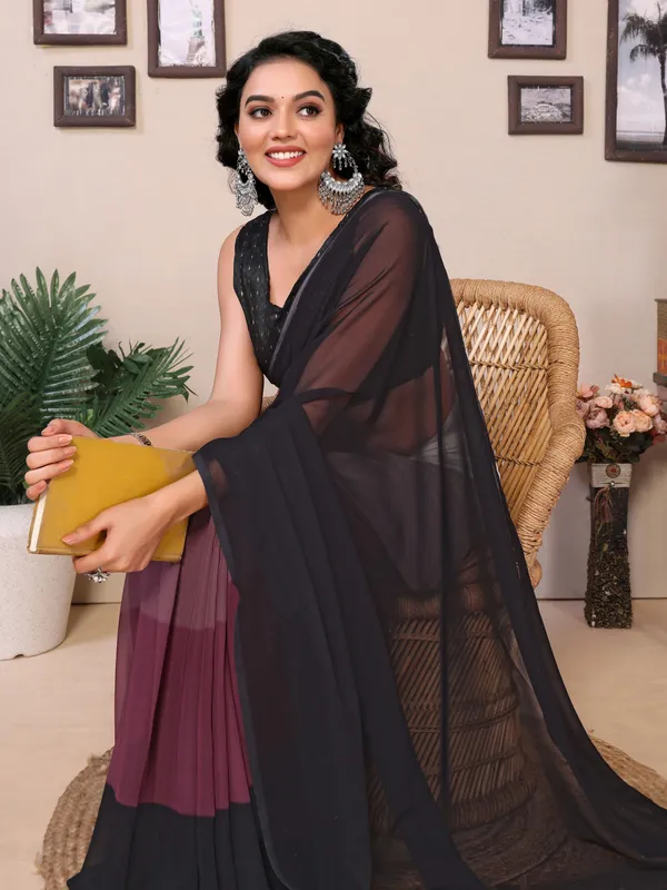 Ready_To_Wear_Multi_Plain_Padding_Georgette_Saree