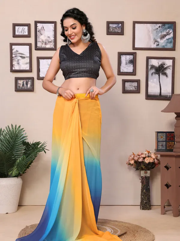 Ready_To_Wear_Multi_Plain_Padding_Georgette_Saree