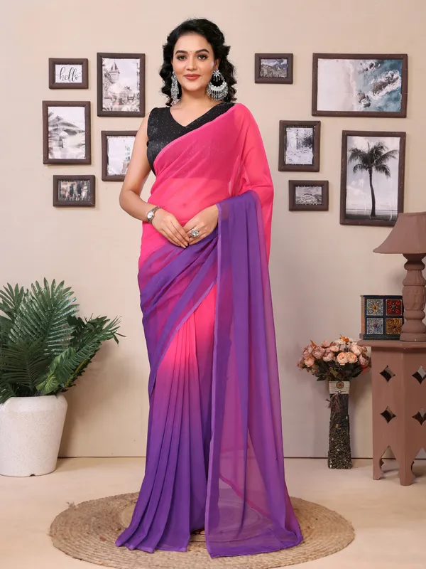 Ready_To_Wear_Multi_Plain_Padding_Georgette_Saree