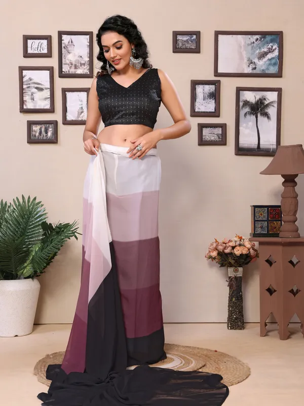 Ready_To_Wear_Multi_Plain_Padding_Georgette_Saree