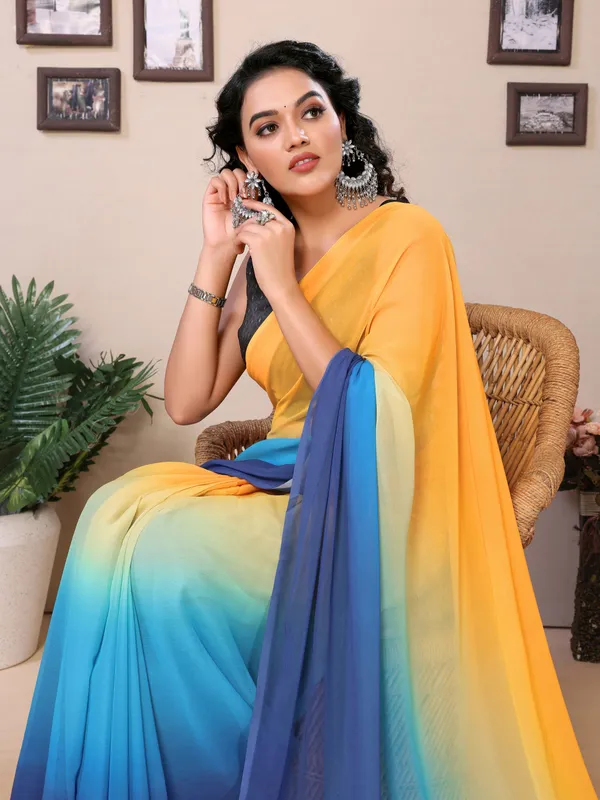 Ready_To_Wear_Multi_Plain_Padding_Georgette_Saree