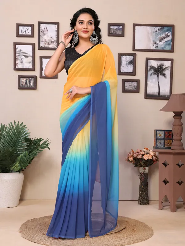 Ready_To_Wear_Multi_Plain_Padding_Georgette_Saree