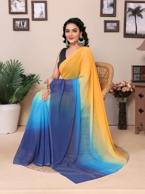 Ready_To_Wear_Multi_Plain_Padding_Georgette_Saree