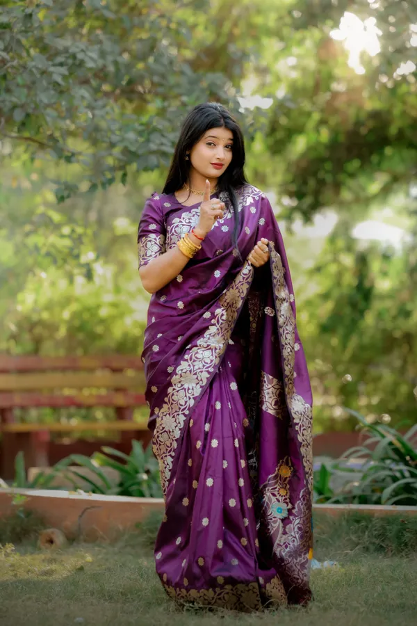 Wine_Traditional_Banarasi_Silk_Saree_With_Meenakari_Zari_Weaving_Work