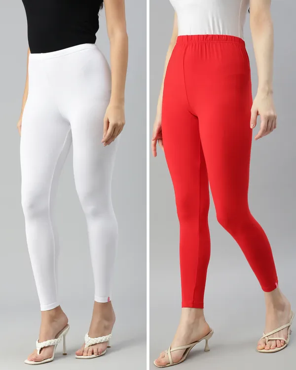 Cotton_Stretch_Ankle_Leggings_(Combo)_-_White_&_Red