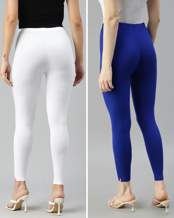 Cotton_Stretch_Ankle_Length_Leggings_(Combo)_-_White_&_Royal_Blue