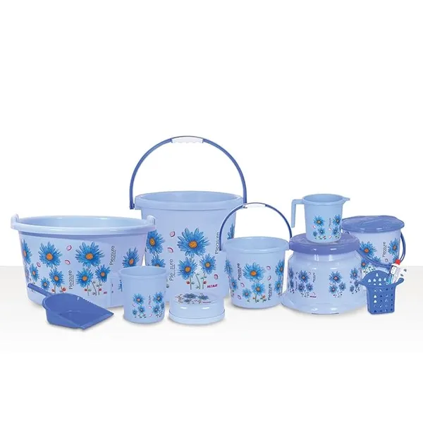 10_Piece_Set_for_Bathroom_(Blue),_Complete_Durable_&_Stylish_Essentials_Bathroom_Accessories_Set_(5_Litre)