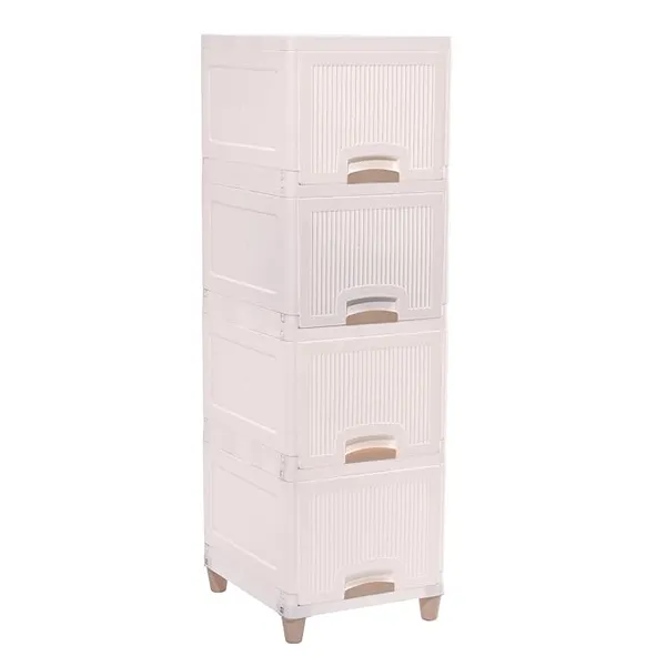 4_Units_Modular_Cabinet_Storage_Organizer_|_Foldable_Kid_Wardrobe_for_Cloth_&_Toys_|_Easy_to_Assemble_Closet_&_Space-Saving_Cupboard/Plastic_Almirah_for_Cloth_|_Ivory