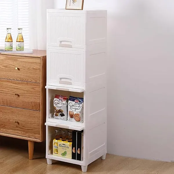 4_Units_Modular_Cabinet_Storage_Organizer_|_Foldable_Kid_Wardrobe_for_Cloth_&_Toys_|_Easy_to_Assemble_Closet_&_Space-Saving_Cupboard/Plastic_Almirah_for_Cloth_|_Ivory