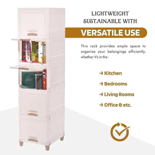 5_Units_Modular_Cabinet_Storage_Organizer_|_Foldable_Kid_Wardrobe_for_Cloth_&_Toys_|_Easy_to_Assemble_Closet_&_Space-Saving_Cupboard/Plastic_Almirah_for_Cloth_|_Ivory