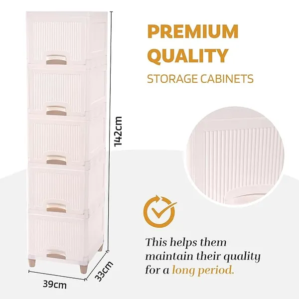 5_Units_Modular_Cabinet_Storage_Organizer_|_Foldable_Kid_Wardrobe_for_Cloth_&_Toys_|_Easy_to_Assemble_Closet_&_Space-Saving_Cupboard/Plastic_Almirah_for_Cloth_|_Ivory