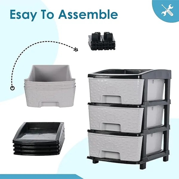 3_Layer_Black_&_Grey_Plastic_Storage_Drawer_For_Office,_Home,_Kitchen