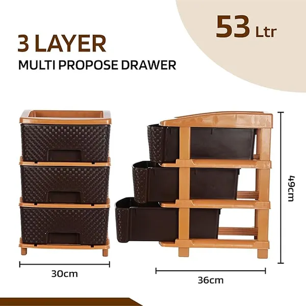 3_Layer_Brown_Plastic_Storage_Drawer_For_Office,_Home,_Kitchen