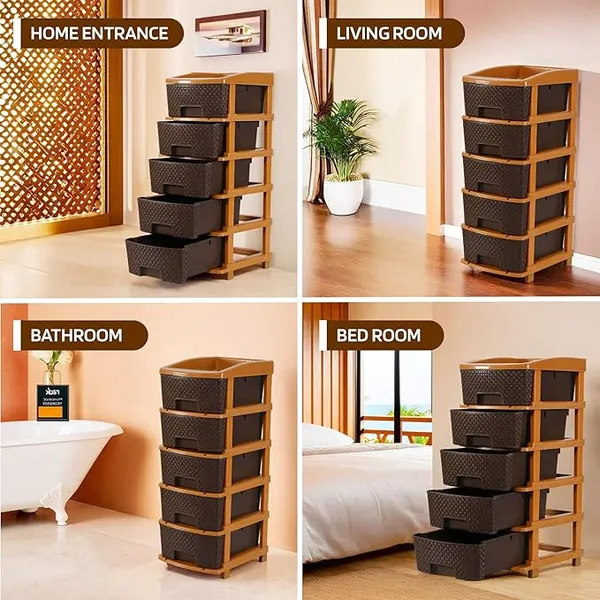5_Layer_Brown_Plastic_Storage_Drawer_For_Office,_Home,_Kitchen