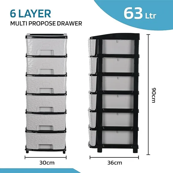6_Layer_Black_&_Grey_Plastic_Storage_Drawer_For_Office,_Home,_Kitchen
