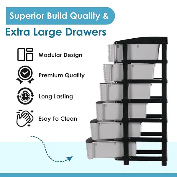 6_Layer_Black_&_Grey_Plastic_Storage_Drawer_For_Office,_Home,_Kitchen