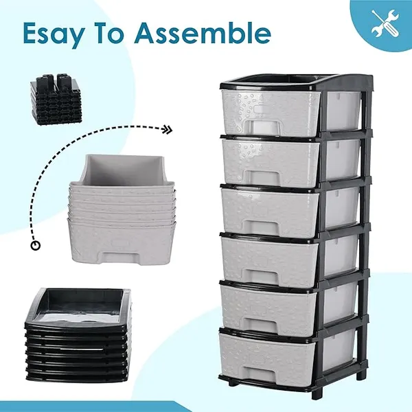 6_Layer_Black_&_Grey_Plastic_Storage_Drawer_For_Office,_Home,_Kitchen