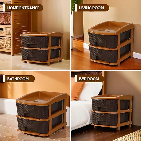 2_Layer_Brown_Plastic_Storage_Drawer_For_Office,_Home,_Kitchen