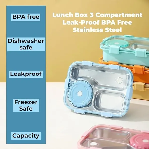 3_Compartment_Leak-Proof_BPA_Free_Stainless_Steel_Lunch_Box_with_a_Fork,_a_Spoon_and_a_Pair_of_Chopsticks_(Blue)_|_750_ml_for_Kids,_Lunch_Box_for_School_&_Office