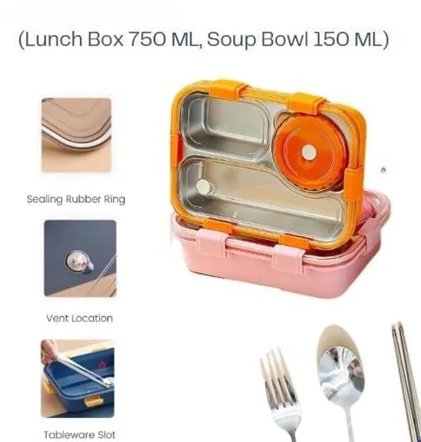 3_Compartment_Leak-Proof_BPA_Free_Stainless_Steel,_Lunch_Box_for_Kids,_Lunch_Box_for_School_&_Office_with_a_Fork,_a_Spoon_and_a_Pair_of_Chopsticks_(Pink),_750_ml