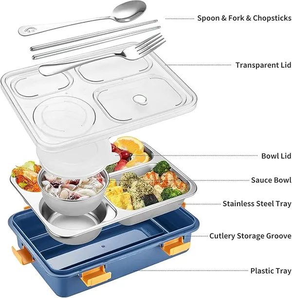 4_Compartment_Sealed_Leakage_Proof_Stainless_Steel_Lunch_Box_with_Fork,Chopstick_&_Spoon_Lid_Office_Food_Container(1250ml_)_|_for_School_Kids_and_Adults