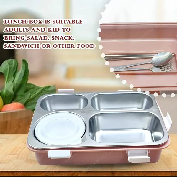 4_Compartment_Sealed_Leakage_Proof_Stainless_Steel_Lunch_Box_with_Fork,Chopstick_&_Spoon_Lid_|_Office_Food_Container_4_Compartment_for_School_Kids_and_Adults,_1250ml_(4_Compartment,_Pink)