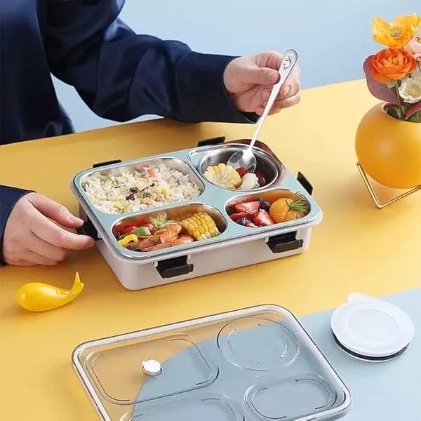 4_Compartment_Sealed_Leakage_Proof_Stainless_Steel_Lunch_Box_with_Fork,Chopstick_&_Spoon_Lid_|_Office_Food_Container_4_Compartment_for_School_Kids_and_Adults,_1250ml_(4_Compartment,_Pink)