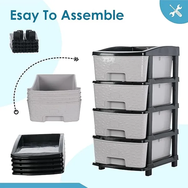 4_Layer_Black_&_Grey_Plastic_Storage_Drawer_For_Office,_Home,_Kitchen