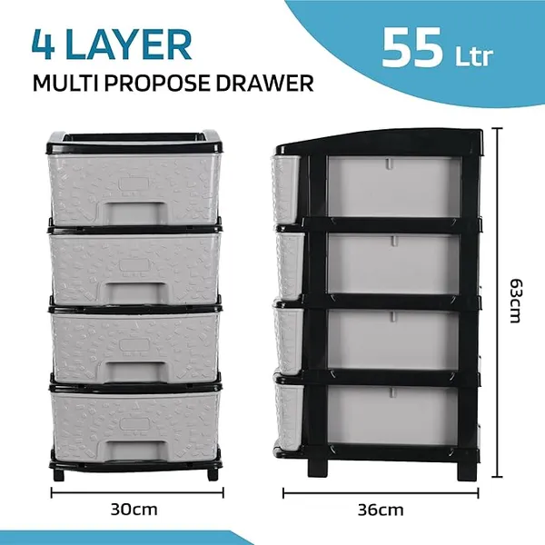 4_Layer_Black_&_Grey_Plastic_Storage_Drawer_For_Office,_Home,_Kitchen