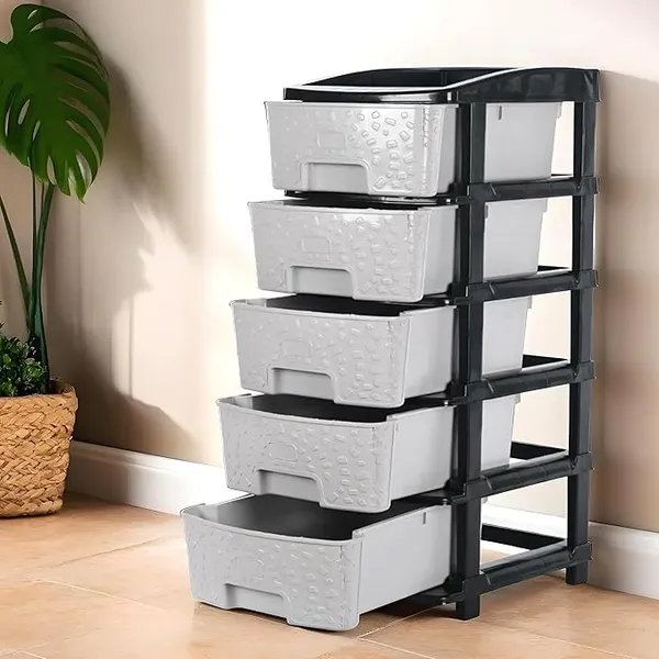 5_Layer_Black_&_Grey_Plastic_Storage_Drawer_For_Office,_Home,_Kitchen
