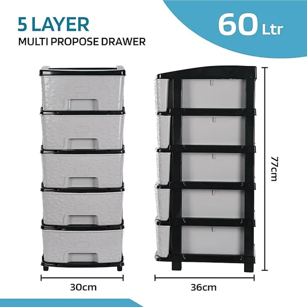 5_Layer_Black_&_Grey_Plastic_Storage_Drawer_For_Office,_Home,_Kitchen