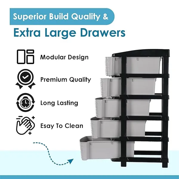 5_Layer_Black_&_Grey_Plastic_Storage_Drawer_For_Office,_Home,_Kitchen