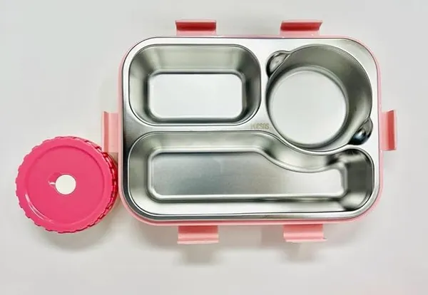 Happy_Bear_Family_Leakproof_Stainless_Steel__Pink_Lunch_Box_for_Kids_&_Adults_|_3-Compartment_Tiffin_Box_|_Bento_Box_with_Cutlery(Spoon_,_fork_&_Chopsticks)_&_Dip_Box_|_Durable_&_BPA-Free_|_Bear_Family_Design
