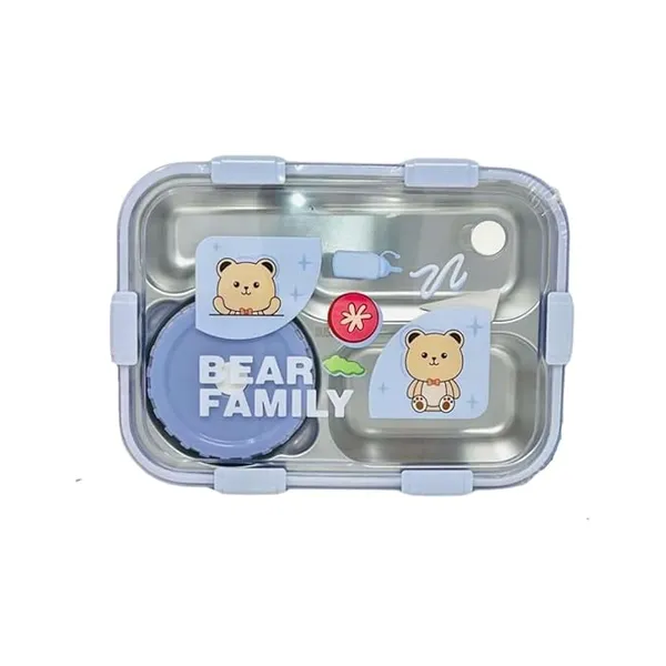 Bear_Family_Leakproof_Stainless_Steel__Blue_Lunch_Box_for_Kids_&_Adults_|_3-Compartment_Tiffin_Box_|_Bento_Box_with_Cutlery(Spoon_,_fork_&_Chopsticks)_&_Dip_Box_|_Durable_&_BPA-Free_|_Bear_Family_Design