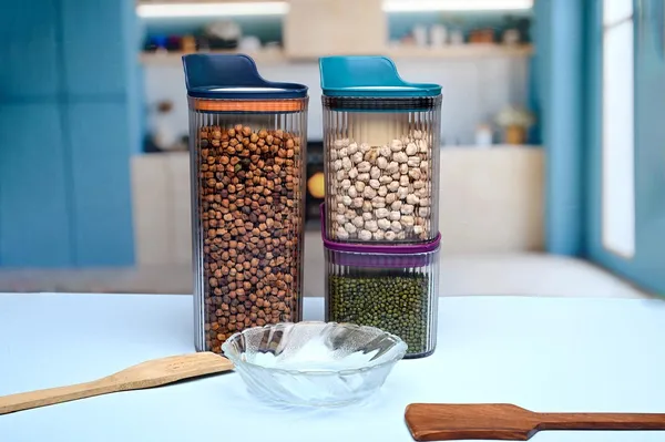 3Pcs._Square_Airtight_Storage_Jar_and_Container_Organizer_|_Kitchen_containers_Set_|_Plastic_containers_for_Home_and_Kitchen_Storage_Boxes_(600+800+1400Ml)