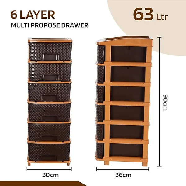 6_Layer_Brown_Plastic_Storage_Drawer_For_Office,_Home,_Kitchen