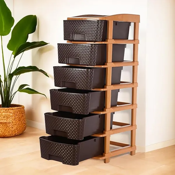 6_Layer_Brown_Plastic_Storage_Drawer_For_Office,_Home,_Kitchen