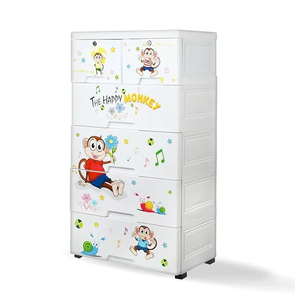 White_Cabinet_-_Monkey_Design_Plastic_Baby_Cabinet_For_Home