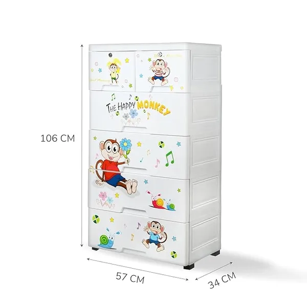 White_Cabinet_-_Monkey_Design_Plastic_Baby_Cabinet_For_Home