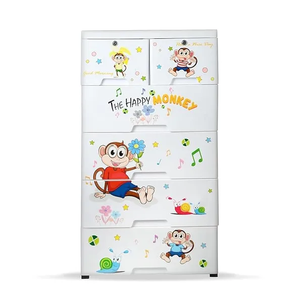 White_Cabinet_-_Monkey_Design_Plastic_Baby_Cabinet_For_Home