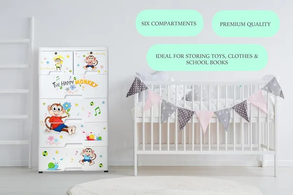 White_Cabinet_-_Monkey_Design_Plastic_Baby_Cabinet_For_Home