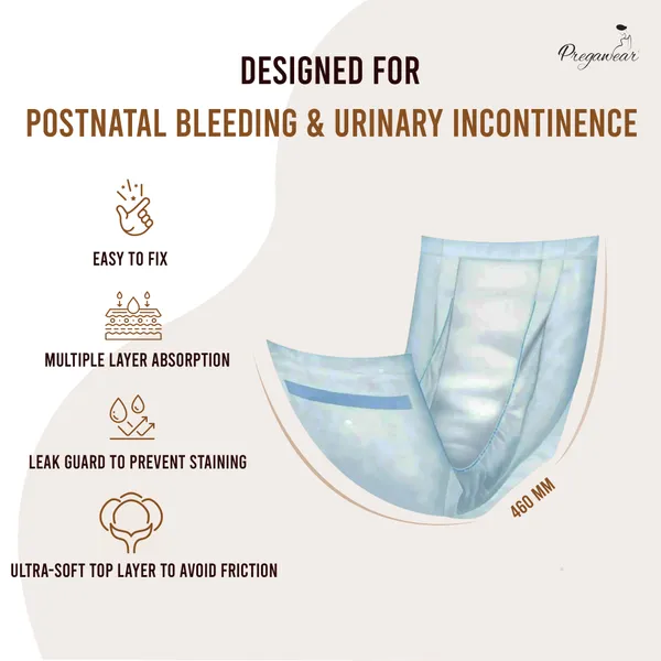 Pack_of_10_Pregawear_Maternity_Pad|_Premium_Disposable_Soft_Pads_For_Women|_After_Delivery_Incontinence_High_Absorption_|_Heavy_Periods_|_Leak_Guard|_Postpartum_Flow|_Rash_Free_|_Overnight_Protection_()
