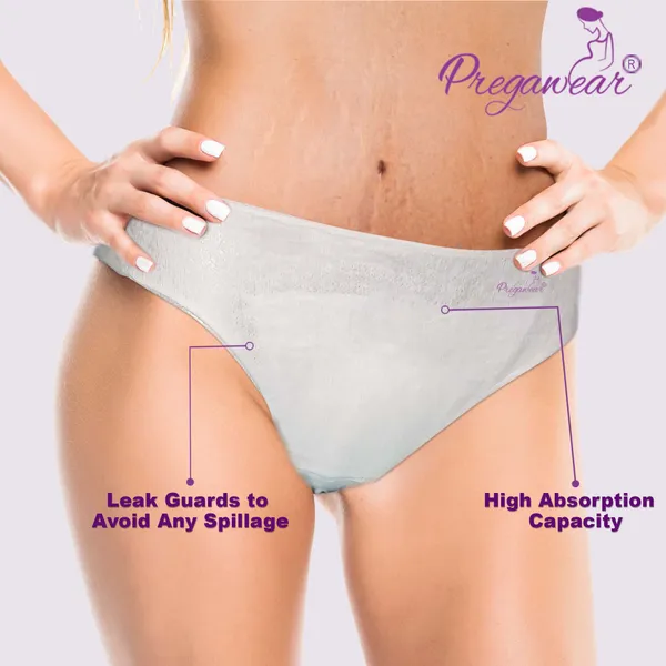 Pack_Of_10_Pregawear_Maternity_Panty|_Disposable_Period_Panties|_Postpartum_Underwear|_Heavy_Flow_&_Rash_Free_Periods|_Leak_Proof_Pads_After_Delivery|_Overnight_Protection|Toxic_Free