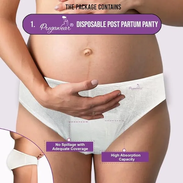 Pack_of_5+5__Pregawear_Post_Partum_Panty_&_Maternity_Pad_Combo_for_Women|Heavy_Flow|After Delivery